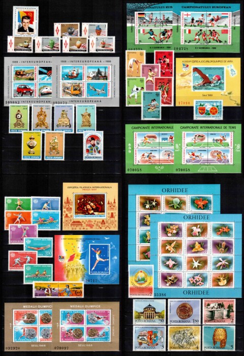 Romania 1988 AN COMPLET! LP 1197 - LP 1214, 37 timbre + 13 colite, MNH