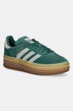 adidas Originals sneakers din piele intoarsă Gazelle Bold W culoarea verde, JS3358
