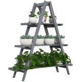 Suport de plante din lemn Outsunny , suport pentru ghivece | Aosom Romania