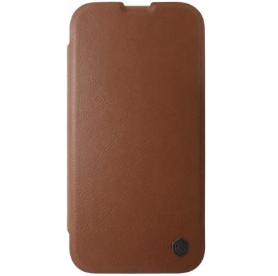 Husa Nillkin Qin Pro tip carte maro deschis, protectie camera, pentru Apple iPhone 15 foto