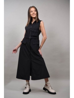 ROCHIE TIP SARAFAN CU CAPSE DUO PATTADA S Negru foto
