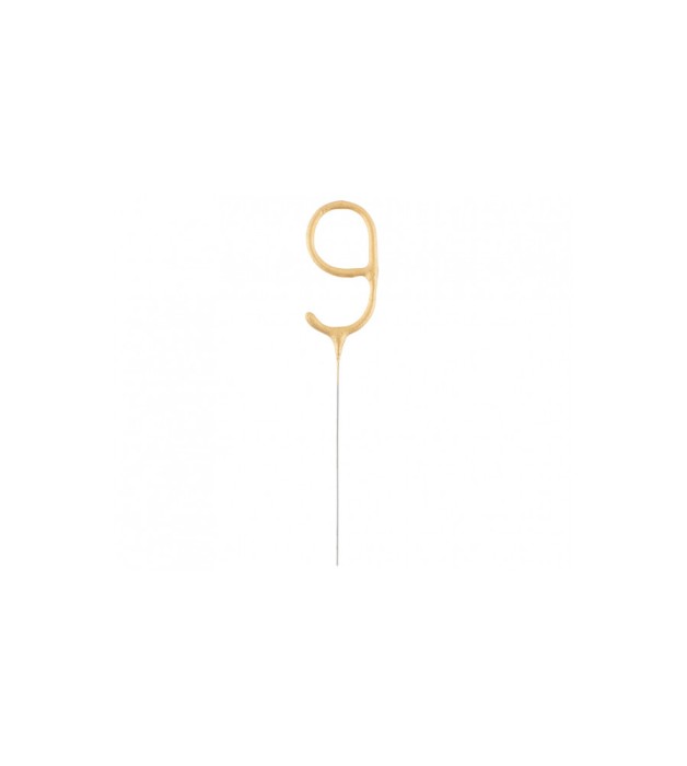 Lumanare Scanteietoare, auriu, 17 cm-Tip Cifra 9