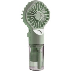 Ventilator portabil de mana, cu vapori de apa, 4 trepte de viteza, ideal pentru calatorii, din plastic, verde