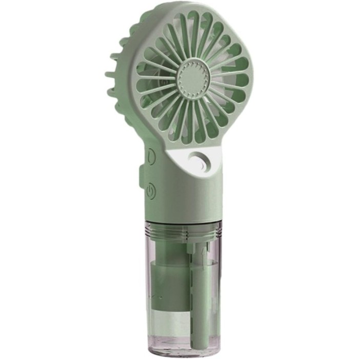 Ventilator portabil de mana, cu vapori de apa, 4 trepte de viteza, ideal pentru calatorii, din plastic, verde