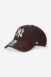 47brand șapcă MLB New York Yankees culoarea maro, cu imprimeu B-RGW17GWSNL-BW, 47 Brand