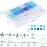 Set de creatie cu 10200 piese pentru bijuterii Naler , acrilic/metal, multicolor, 20,2 X 14,5 cm