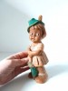 Jucarie veche vintage de cauciuc, West Germany, fetita cu umbrela, 20 cm