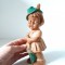 Jucarie veche vintage de cauciuc, West Germany, fetita cu umbrela, 20 cm