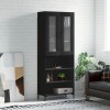 Dulap &icirc;nalt, negru, 69,5x34x180 cm, lemn compozit