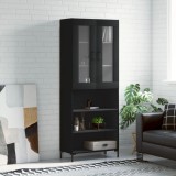 VidaXL Dulap &icirc;nalt, negru, 69,5x34x180 cm, lemn compozit