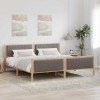 VidaXL Cadru de pat Maroniu și taupe 200 x 200 cm Lemn masiv de pin 3394301