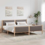 VidaXL Cadru de pat Maroniu și taupe 200 x 200 cm Lemn masiv de pin 3394301