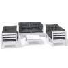 Set mobilier gradina cu perne, 7 piese, lemn masiv de pin