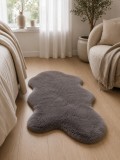 Cumpara ieftin Covor Premium Belgian LOP 070 Shapes, Imitatie Blana Iepure, Gri, Marime 50 x 80 cm, Lungime Fir 23 mm, Poliester, Antialergic, Living, Dormitor, Sufr