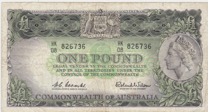 AUSTRALIA 1 POUND LIRA 1961 F