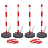 Set 4 stalpi de blocare &amp; 2 lanturi de plastic, 10 m GartenMobel Dekor, vidaXL