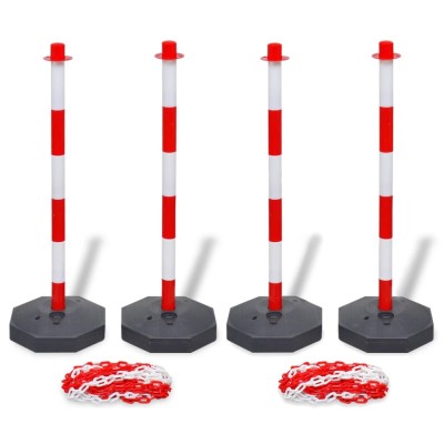Gossi set 4 stalpi de blocare &amp;amp; 2 lanturi de plastic, 10 m foto