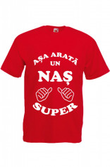 TRICOU HAIOS &amp;quot;ASA ARATA UN NAS SUPER&amp;quot; ROSU foto