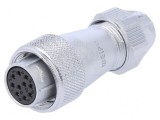 Mufă WF16 mamă PIN 10 IP67 5A 400V pentru lipire pe cablu 5-6,5mm