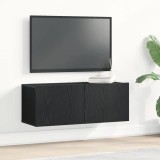 Dulapuri pentru TV (Set de 2) - Stejar negru, 80x30x30 cm, făcute din lemn prelucrat