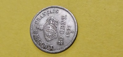 Franta 20 cent 1867 BB argint foto
