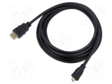 Cablu HDMI 2.1 Goobay 3m Negru Mufă HDMI - Mufă Micro HDMI