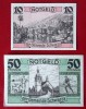 Germania lot 2 notgeld 10 + 50 pfennig 1921 Schwarza UNC **