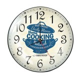Ceas de perete Esperanza, Vintage, text &amp;#039;&amp;#039;Home Cooking&amp;#039;&amp;#039;, Mecanism cu cuart, Fond Crem, 30 cm