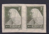 ROMANIA - 1922 INCORONAREA REGELUI LA ALBA IULIA - VAL DE 1 LEU PERECHE ORIZONTALA NEDANTELAT MH SARNIERA