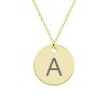 Colier Argint 925 placat Aur 24K, banut personalizat cu initiala - Bijuterie dama unicat, cadou special