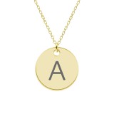 Colier Argint 925 Placat Aur 24K Personalizat Initiala Banut - LARA Bijuterii Dama, Cadou Special Unic