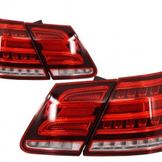 Stopuri LED compatibil cu Mercedes E-Class W212 (2009-2013) Facelift Design Rosu Clar TLMBW212RCOE