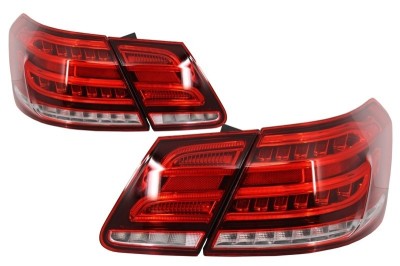 Stopuri LED compatibil cu Mercedes E-Class W212 (2009-2013) Facelift Design Rosu Clar TLMBW212RCOE foto