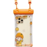 Husa subacvatica waterproof flippy, snowproof, universala, impermeabila, pentru telefon sau documente, cu snur, orange girl, portocaliu