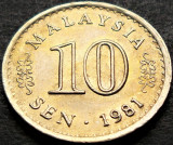 Cumpara ieftin Moneda 10 SEN - MALAEZIA, anul 1981 * cod 533 - excelenta, Asia