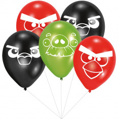 Buchet din baloane latex asortate Angry Birds cu heliu, Amscan BB.450291 foto