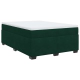 Cumpara ieftin Pat box spring cu saltea, verde inchis, 140x200 cm, catifea