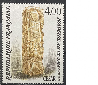 PC228 - Franta 1984 Cinema/ Premiul &amp;quot;C&amp;eacute;sar&amp;quot;, serie MNH, 1v foto