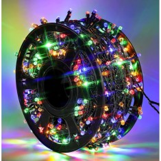 Instalatie luminoasa liniara, Exterior/Interior, 8 jocuri de lumini Craciun, 30 M, Multicolor