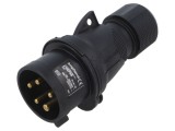 Conector alimentare AC trifazat AMPHENOL IP&amp;S 16A 415V mufă tată 5 pini IP44