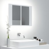 vidaXL Dulap de baie cu oglindă și LED, alb, 60x12x45 cm