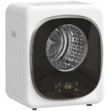 HOMCOM Mini Uscător de Rufe Portabil 4 kg, 5 Programe, 800W, P&acirc;nă la 60℃, Timer, Tambur Oțel Inoxidabil, Casă, Alb | Aosom Romania