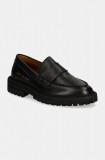 Common Projects mocasini de piele Chunky Loafer femei, culoarea negru, cu platforma, 6177