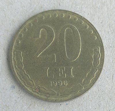 Rara! Moneda Romania 20 lei 1996 foto