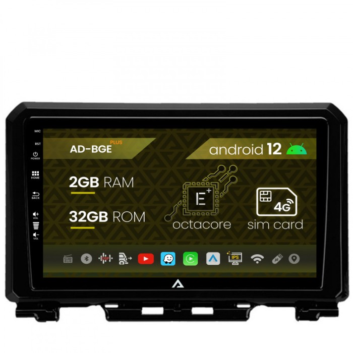 Navigatie Suzuki Jimny (2018-2022), Android 12, E-Octacore 2GB RAM + 32GB ROM, 9 Inch - AD-BGE9002+AD-BGRKIT312