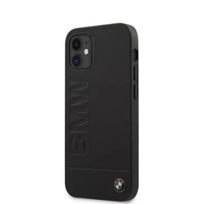 Husa Cover BMW Leather Hot Stamp pentru iPhone 12 Mini Black foto