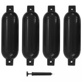 vidaXL Bară de protecție barcă, 4 buc., negru, 51x14 cm, PVC 92381