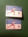 Serie Bulgaria - Sport - Olimpiada Iarna SUA 1960 dantelat si nedantelat , 2 valori