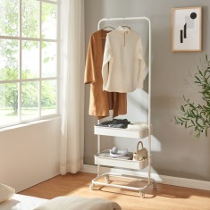 Suport mobil haine Kumad 174,5x58x36cm metal alb [en.casa] HausGarden Leisure foto