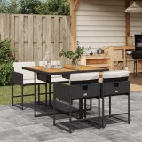 Gossi set mobilier de gradina cu perne, 5 piese, negru, poliratan